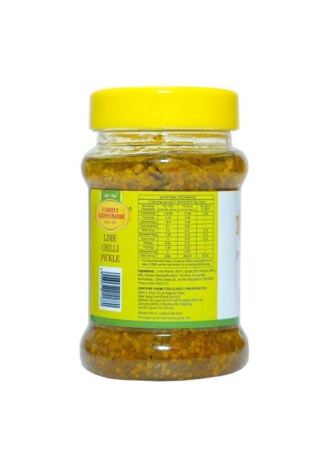 Shree Siddhivinayak Limbu Mirchi Pickle | Lemon Chilly Organic Homemade Made With Green No Artificial Colors 200G Pack Of 1