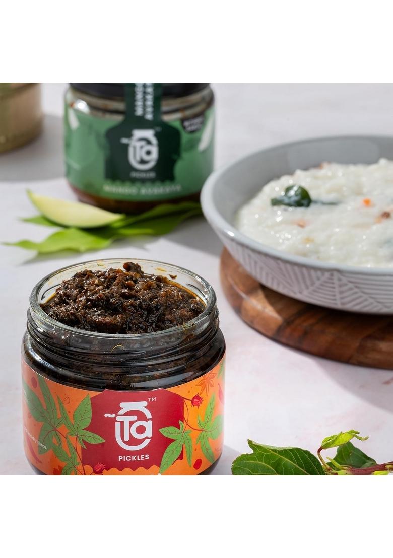 Ta Pickles | Gongura Small Onion Pickle 150G [Pack Of 2] Combo Made With Cold Pressed Oil Homemade Traditional Indian Taste Natural No Preservatives
