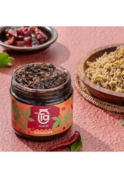 Ta Pickles | Gongura Small Onion Pickle 150G [Pack Of 2] Combo Made With Cold Pressed Oil Homemade Traditional Indian Taste Natural No Preservatives