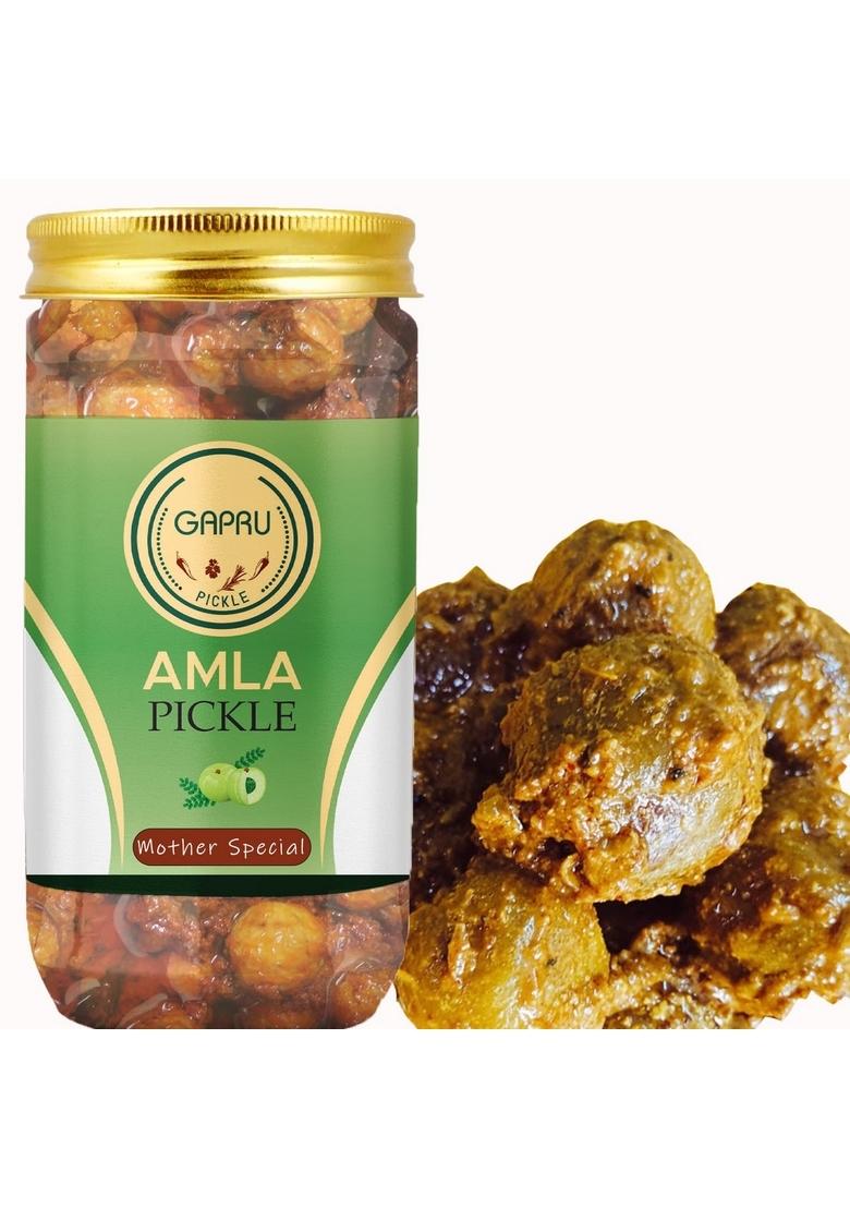 Gapru Pickle Mother Special Amla Homemade Fresh Gooseberry Ka Aachar 400G | Organic North Indian Healthy Traditional Home Made Achaar