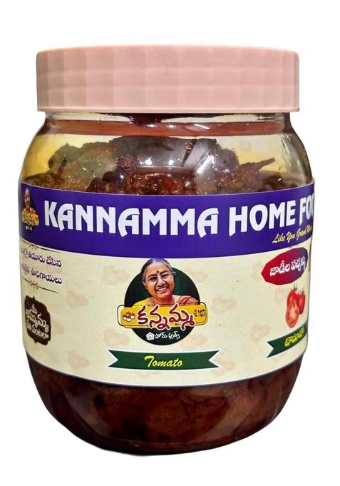 Kannamma Home Foods Tomato Pickle Tradtional Made|Kannamma | Andhra Style No Added Preservatives Chemical Free Jar Authentic Spicy Tangy Achar 500 G