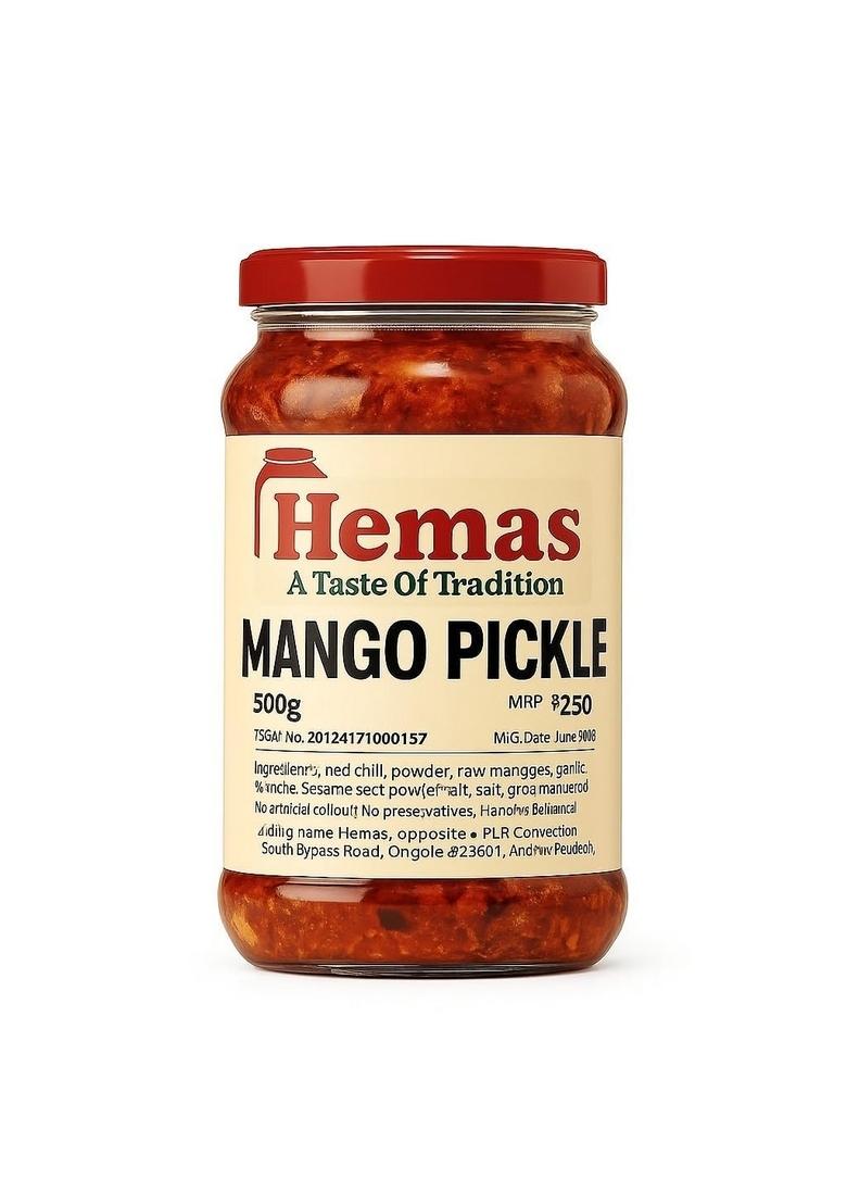 Hemas Mango Pickle | Handcrafted With Traditional Indian Flavors| 500Gm