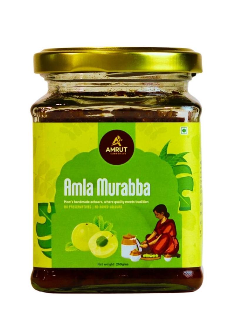 Amrut Elixir Of Life – Amla Murabba With Jaggery 250G | Homemade Khatta Meetha Chunda Oil Free No Preservatives Organic Gooseberry Pickle Rich In Vitamin C Antioxidants