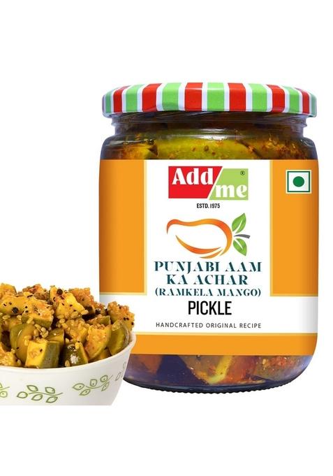 Add Me Ramkela Punjabi Mango Pickle Aam Ka Achar 500G Pack Glass Jar