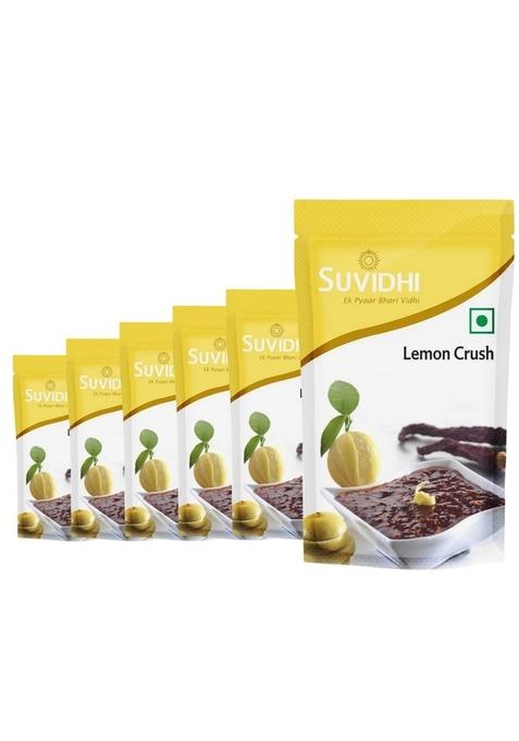 Suvidhi Lemon Crush 100Gm Each Pack Of 6 | Pickle Chutney Without Oil Sweet And Sour Pickles Nimbu Ka Khatta Meetha Achar No Preservatives Color Naturally Processed