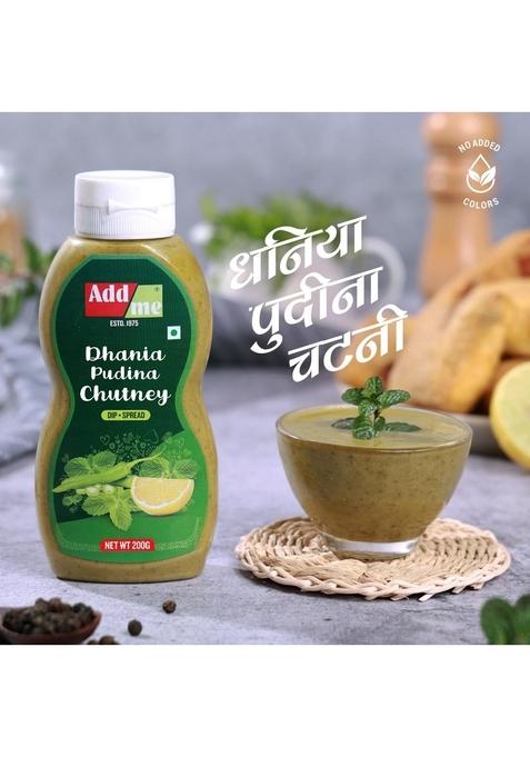 Add Me 4 In 1 Chutneys Of Khatti Meethi Sonth Chutney Dhania Pudina Sauce Mixed Pickle Mango Methi Dana Pickles | 200 240G Each Pack Classic Indian Travel