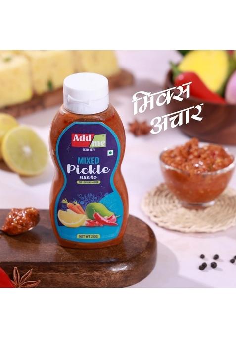 Add Me 4 In 1 Chutneys Of Khatti Meethi Sonth Chutney Dhania Pudina Sauce Mixed Pickle Mango Methi Dana Pickles | 200 240G Each Pack Classic Indian Travel