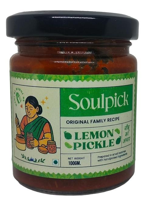 Soulpick Lemon Pickle 100Gm | Homemade Style Authentic Nani Ki Barni Ka Achar No Preservatives