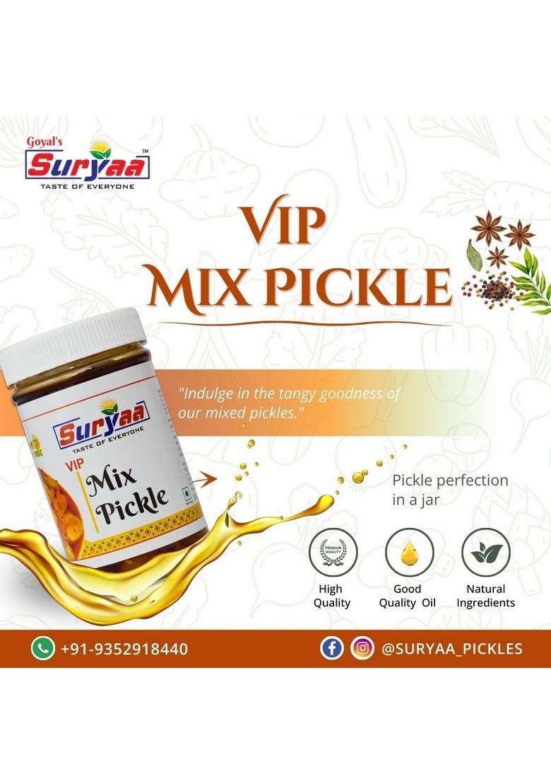 Goyal'S Suryaa Goyal Vip Mix Pickle | Traditional Indian Mixed Vegetable Achar Spicy Tangy Mustard Oil Based Homemade Style No Preservatives 500G