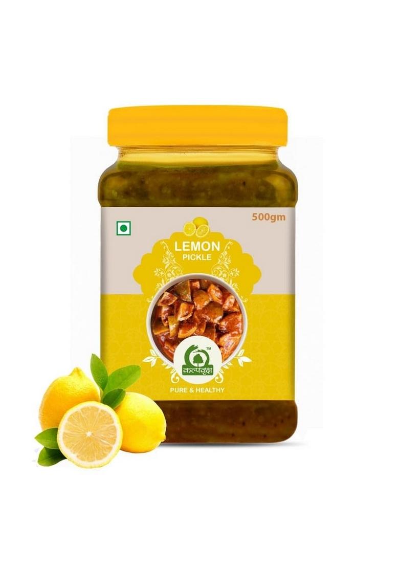 Kalpvraksha Lemon Pickle| Traditional Homemade Style | Tangy Sweet Taste No Artificial Preservatives Pure Healthy 500G