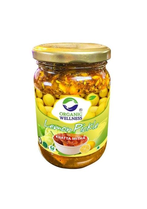 Organic Wellness Khatta Meetha Lemon Pickle Home Made Recipe With Natural Ingredients No Added Flavors| 300Gms|