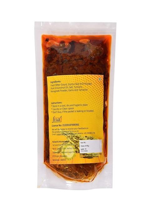 Amoga'S Pickles Factory Andhra Authentic Bitter Gourd Pickle Karela Ka Achaar Kakarakaya Nilava Pachadi 100 Natural Handmade 200 Gram Pack Of 2
