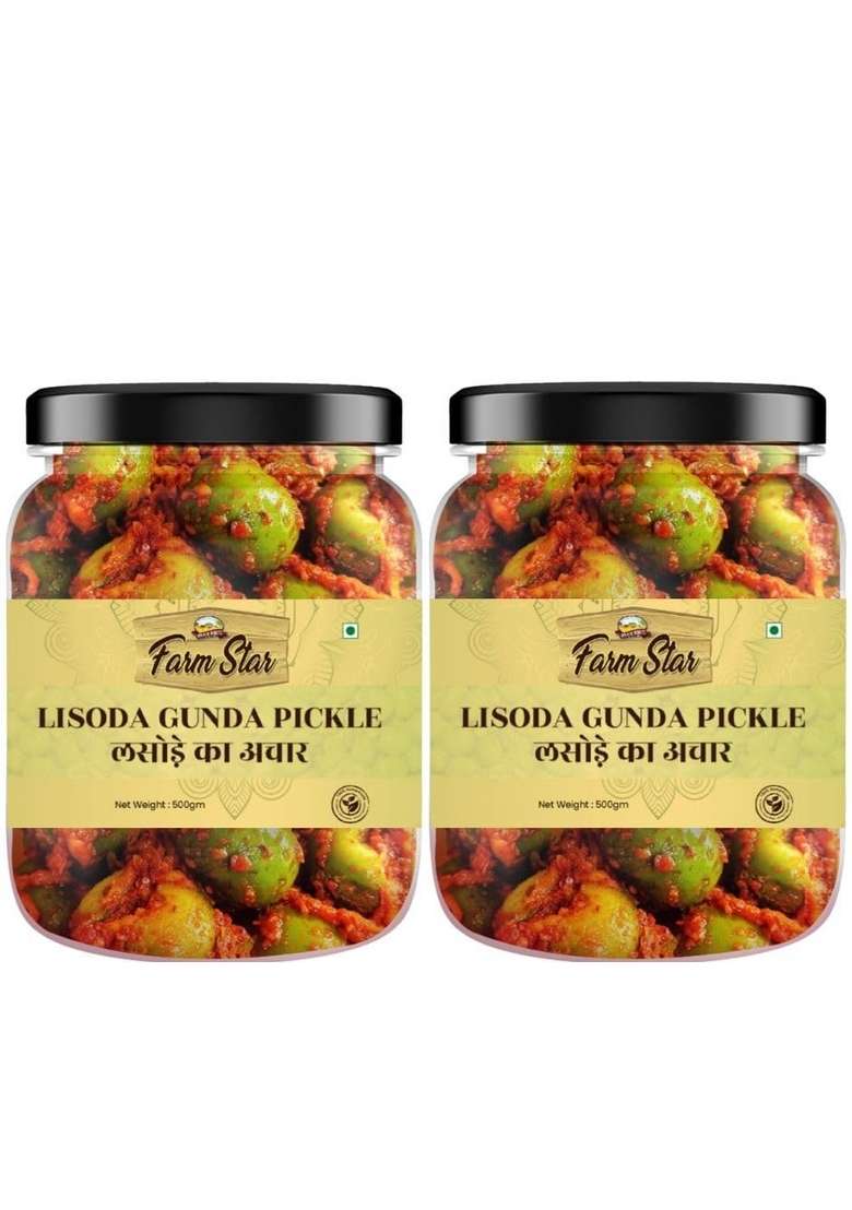 Farm Star 1 Kg Combo Pack 2 In Lisoda Gunda Pickle Leshua Ka Achar 500Gm Each - Indya