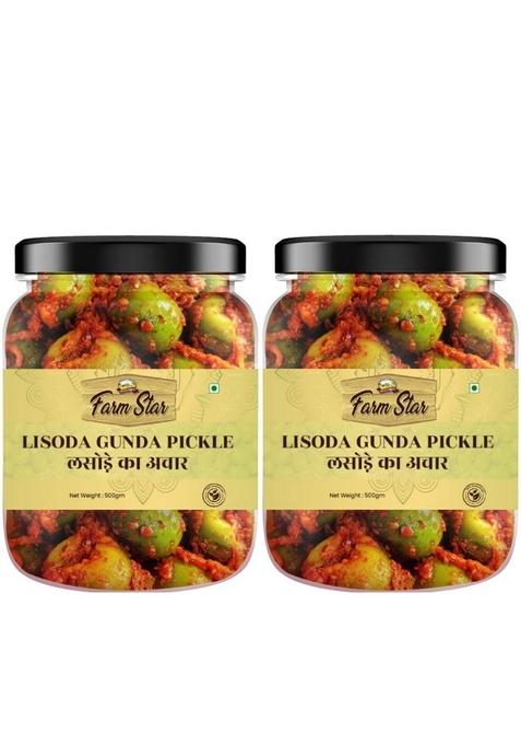 Farm Star 1 Kg Combo Pack 2 In Lisoda Gunda Pickle Leshua Ka Achar 500Gm Each