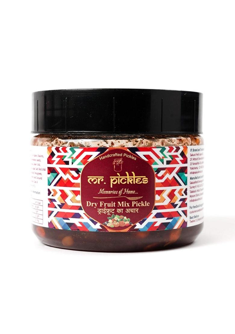 Sakurafresh Mr Pickles | Dry Fruit Pickle Dates Cashew Nut Raisins Karonda Sweet And Spicy Taste 300 Gms| Pantry Must Have