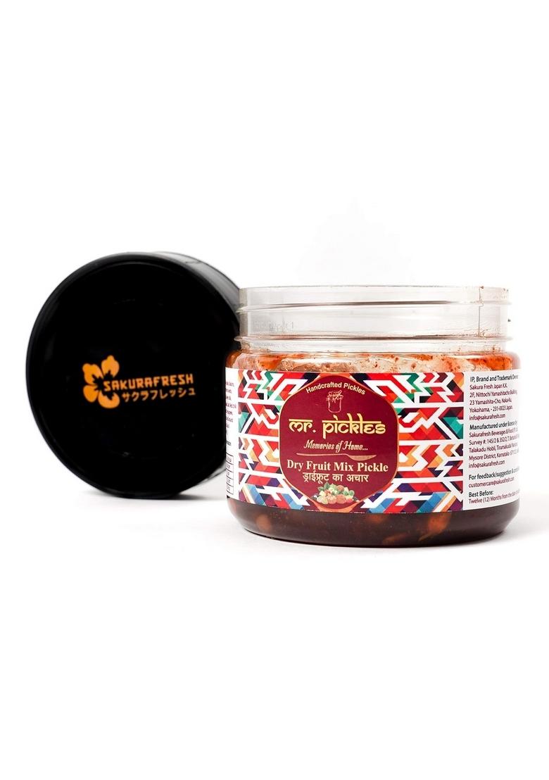 Sakurafresh Mr Pickles | Dry Fruit Pickle Dates Cashew Nut Raisins Karonda Sweet And Spicy Taste 300 Gms| Pantry Must Have