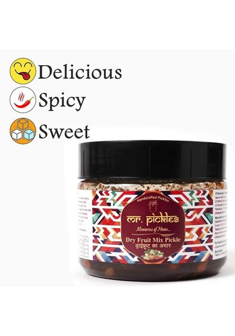 Sakurafresh Mr Pickles | Dry Fruit Pickle Dates Cashew Nut Raisins Karonda Sweet And Spicy Taste 300 Gms| Pantry Must Have