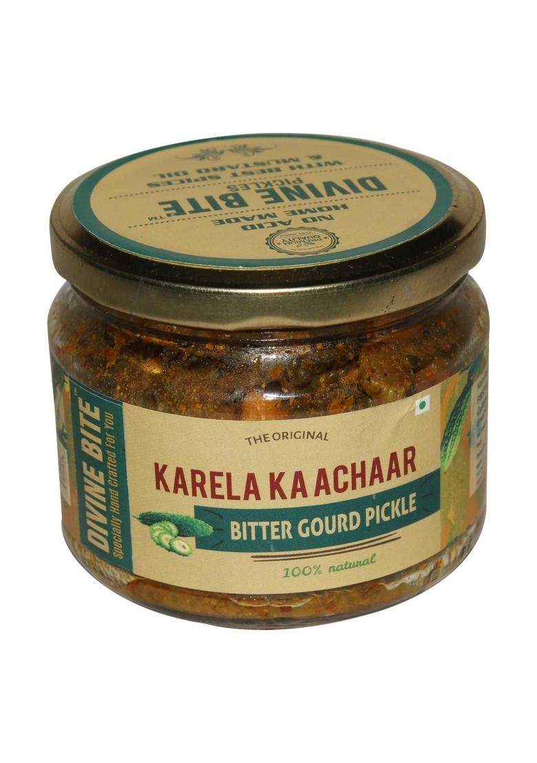 Divine Bite First Bitter Gourd Karela Ka Achaar 100 Natural Handmade Pickles 300Gm