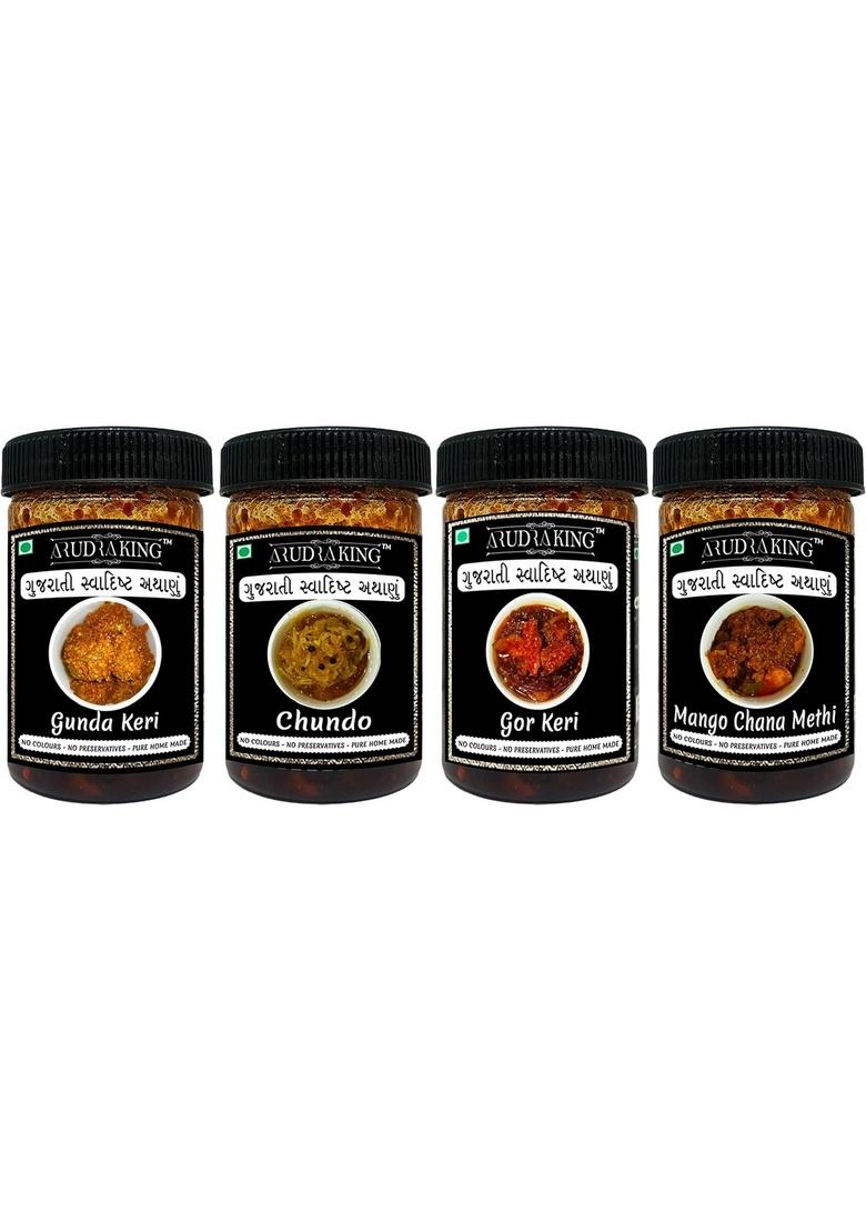 Arudraking Gujarati Traditional Preservative Free Pure Homemade Gorkeri 500Gm | Gunda Keri Pickles Chhundo Mango Chana Methi 2000Gms