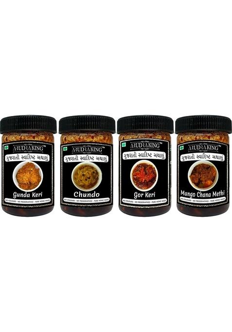 Arudraking Gujarati Traditional Preservative Free Pure Homemade Gorkeri 500Gm | Gunda Keri Pickles Chhundo Mango Chana Methi 2000Gms