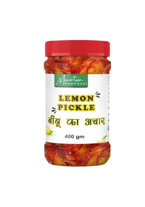 Mountain Bawarchi Lemon Pickle In Fresh | Tasty Nimbu Achar Form Homemade Sweet Sour Pickles 400G