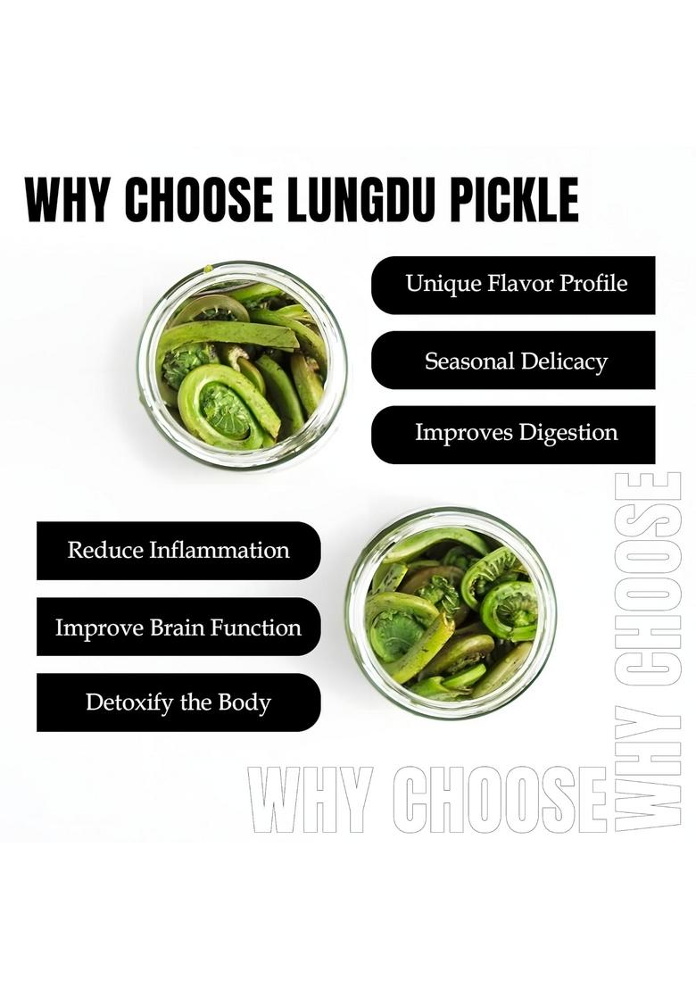 The Jungle Harvest Lungdu Pickle 250G | Unique Tangy From Himalayan Ferns For Indian Meals