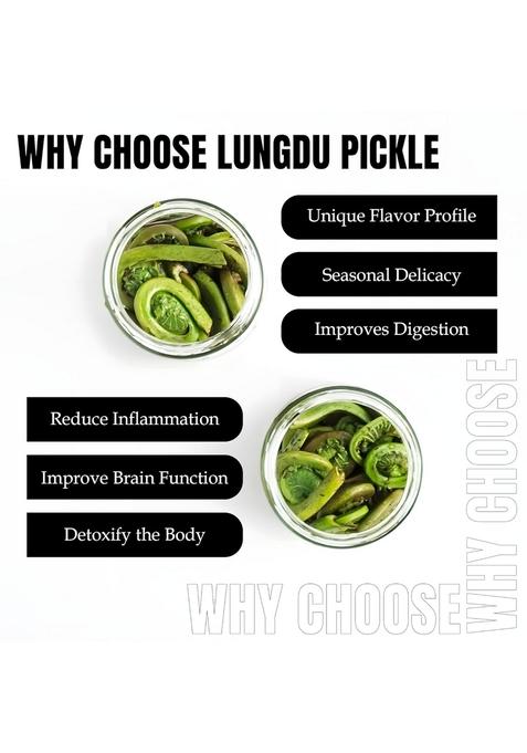 The Jungle Harvest Lungdu Pickle 250G | Unique Tangy From Himalayan Ferns For Indian Meals