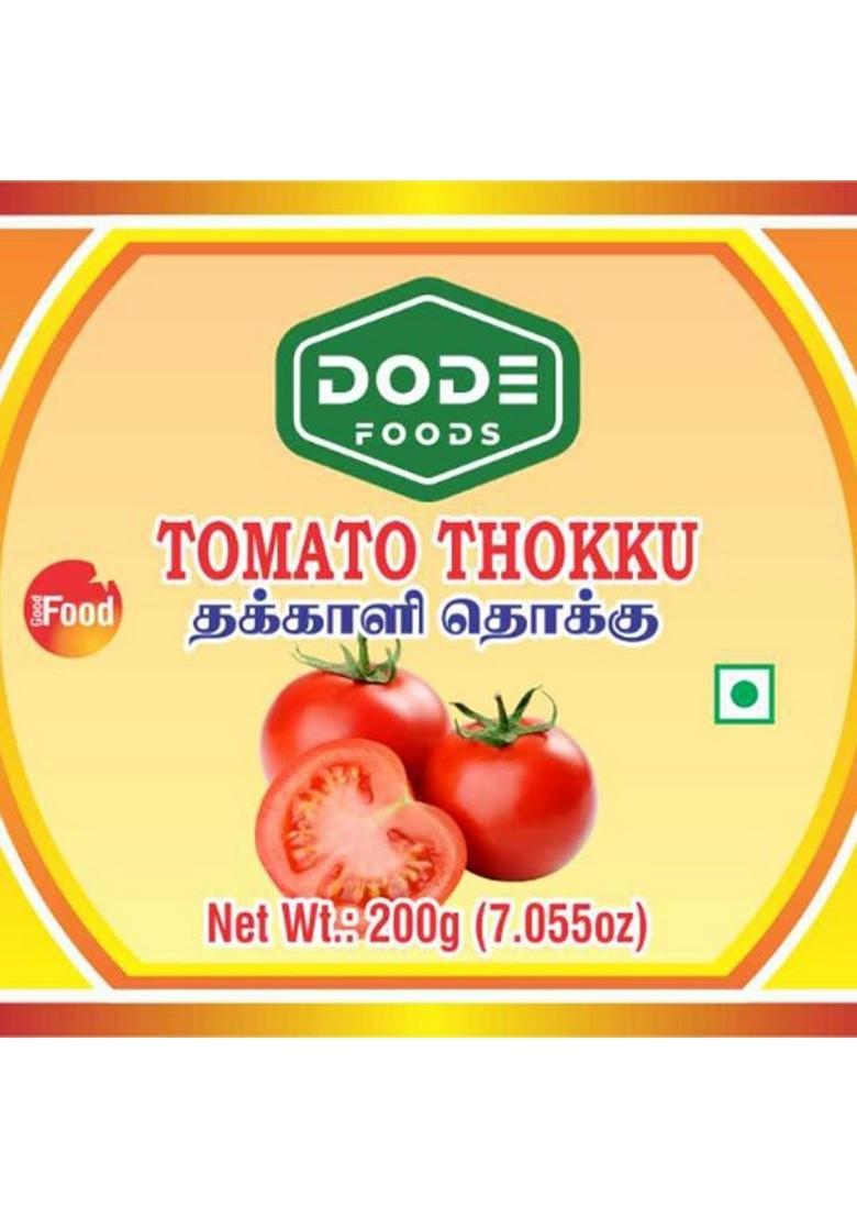 Dode Foods Tomato Thokku 200G | Traditional South Indian Pickle Style Tangy Spicy Authentic Taste Ready To Eat Vegetarian