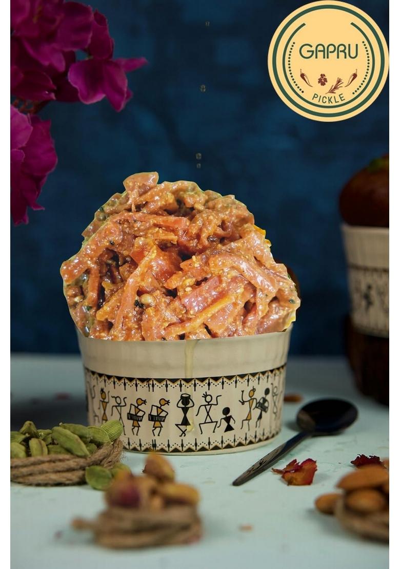 Gapru Pickle Punjabi Carrot Homemade Fresh Gaajar Ka Aachar 400G | Organic North Indian Healthy Traditional Home Made Achaar
