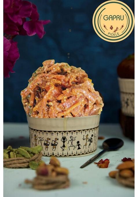 Gapru Pickle Punjabi Carrot Homemade Fresh Gaajar Ka Aachar 400G | Organic North Indian Healthy Traditional Home Made Achaar