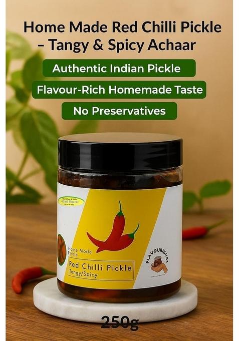 Flavourickles Shri Hari Pickles Red Chilli Pickle – Authentic Indian Achar Tangy Spicy Traditional Homemade Recipe Handcrafted Flavor Rich No Preservatives Natural Ingredients 250G