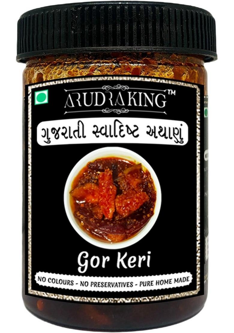 Arudraking Gujarati Traditional Preservative Free Pure Homemade Gorkeri 250Gm | Gunda Keri Pickles Chhundo 750G
