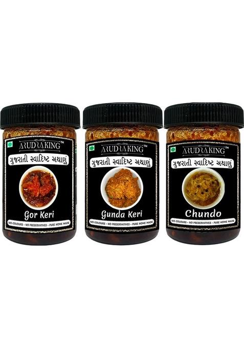 Arudraking Gujarati Traditional Preservative Free Pure Homemade Gorkeri 250Gm | Gunda Keri Pickles Chhundo 750G