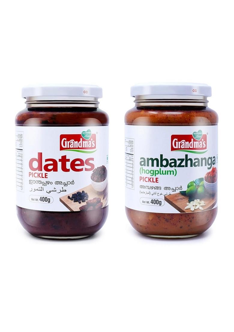 Grandmas Authentic Kerala Style Dates Pickle Ambazhanga Combo | 400G Bottle Healthy And Tasty South Indian