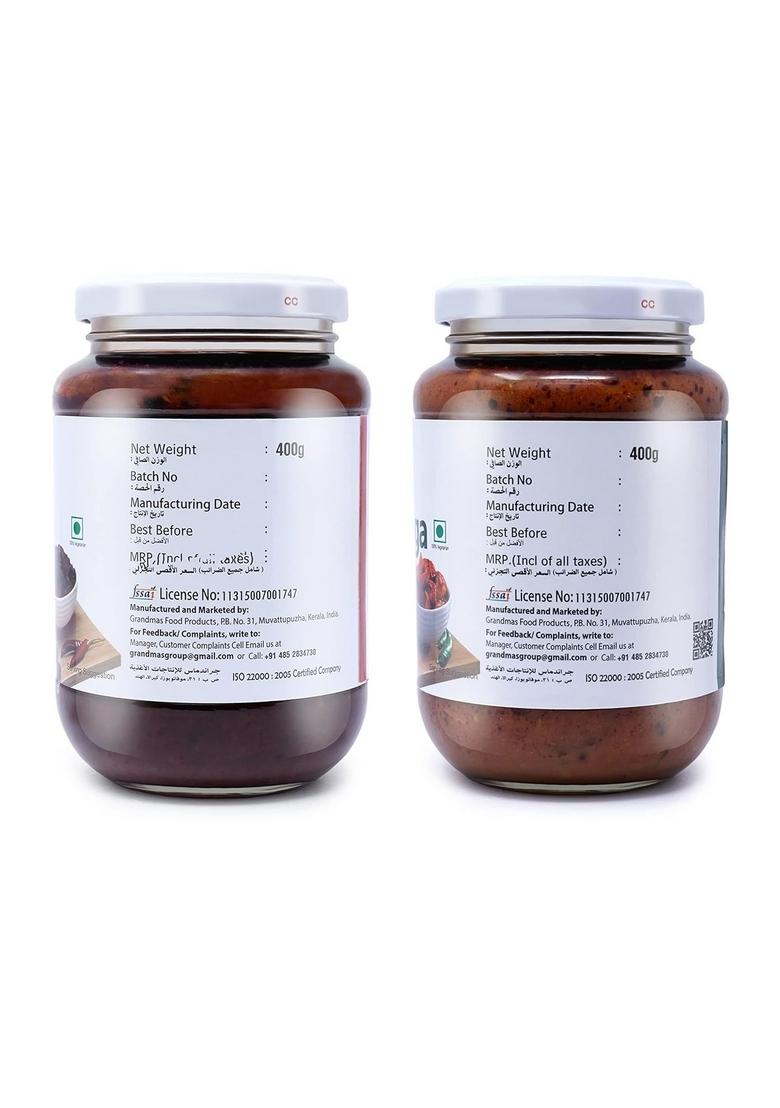 Grandmas Authentic Kerala Style Dates Pickle Ambazhanga Combo | 400G Bottle Healthy And Tasty South Indian