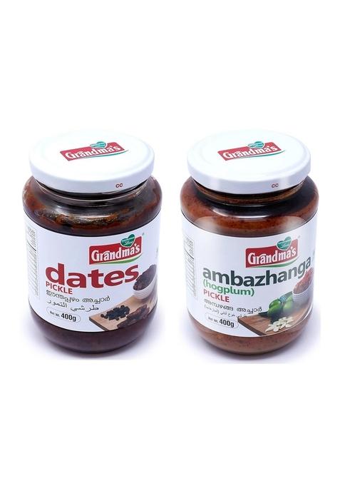 Grandmas Authentic Kerala Style Dates Pickle Ambazhanga Combo | 400G Bottle Healthy And Tasty South Indian