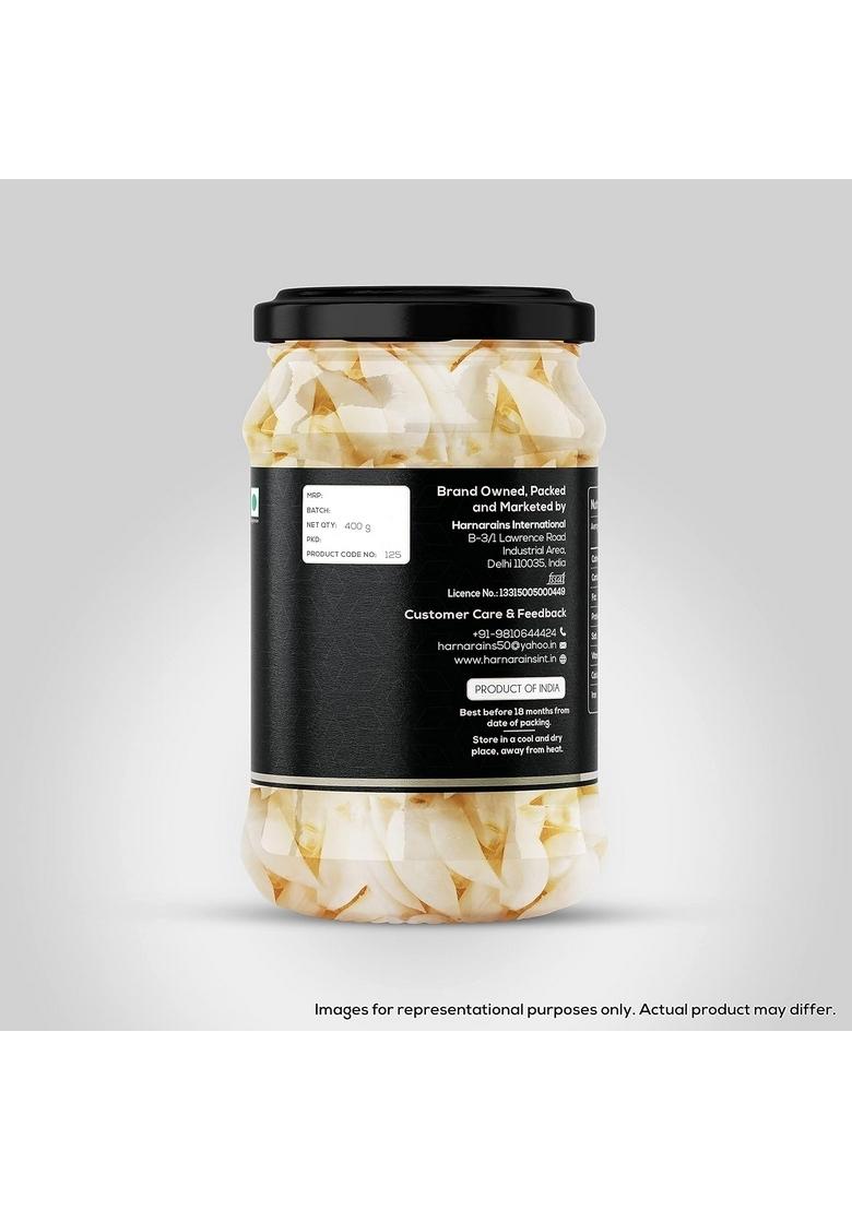 Harnarains International Pickled Peeled Cloves In Vinegar Sirka Wala Lahsun | Raw Brine Oil Free Traditional Indian Pickle Pack Of 2 400G Each