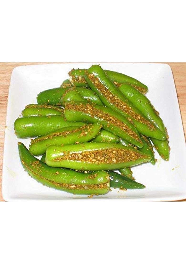 Organic Bites Combo Of Rajasthani Marwari Athana Mirchi Green Chilly Pickle Achar 400 Gm Ker Sangri Each Total 800 - Indya