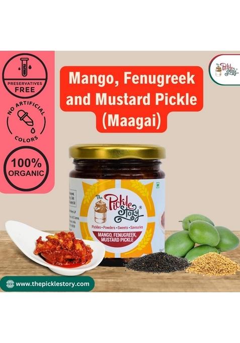 The Pickle Story An Authentic Homemade Dry Stuffed Mango Chunky Mota Pieces With Fenugreek Paste Maagai | Tangy Spicy Sour And Salty South Indian Style 500Gm Pouch