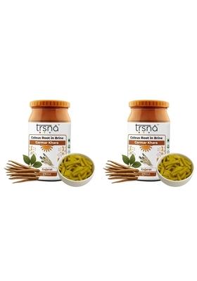 Trsna Coleus Root In Brine 350G Garmar Khaara Pickle Gujarati Taste Homemade Style Ready To Eat Healthy Traditional Food Natural Ingredients Achaar Made Gujarat Pack Of 2