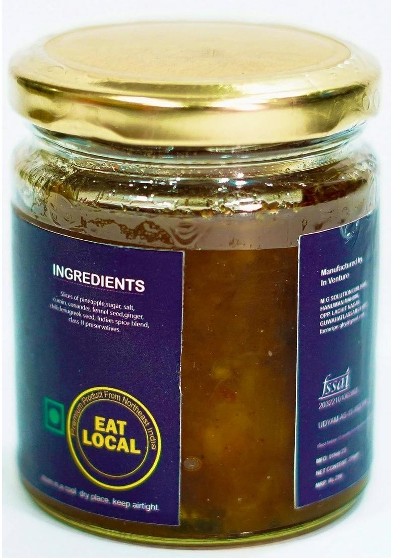 Farm Ripe Pineapple Sweet N Sour Pickle | Assamese Traditional Style Chutney Real And Fresh Pineapples Tangy Spicy