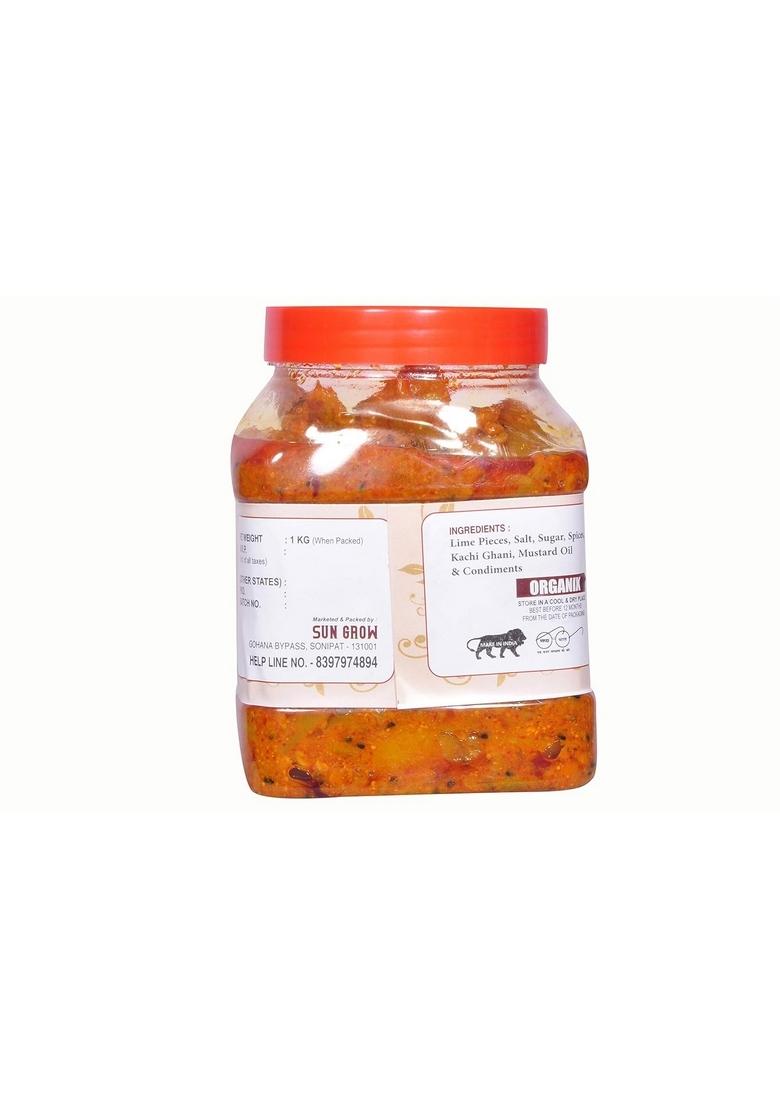 Sun Grow Organic Homemade Spicy Masala Punjabi Style Lemon Pickle Khatta Nimbu Real Taste Of Punjab Pickles 1Kg