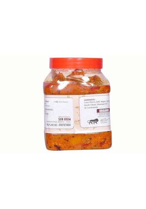 Sun Grow Organic Homemade Spicy Masala Punjabi Style Lemon Pickle Khatta Nimbu Real Taste Of Punjab Pickles 1Kg
