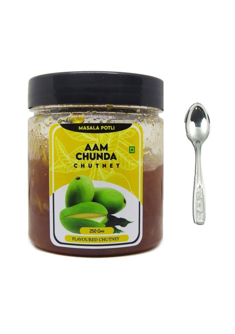 Masala Potli Homemade Tangy Mango Chhundo Pickle | Sweet Sour Aam Chhunda Khatti Meethi Shredded Chutney Authentic Gujarati Chunda 250G