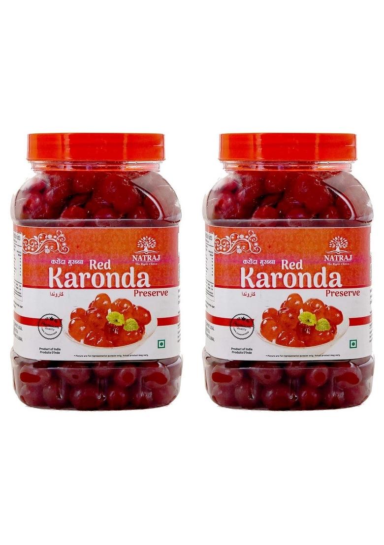 Natraj The Right Choice Candied Karonda Red Cherries |Glazed Cherry | Murabba Glazed |Ideal For Cakes Cookies Decoration Pack Of 2 X 800G Each 1600G