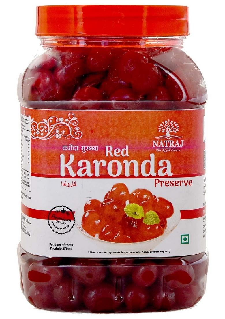 Natraj The Right Choice Candied Karonda Red Cherries |Glazed Cherry | Murabba Glazed |Ideal For Cakes Cookies Decoration Pack Of 2 X 800G Each 1600G