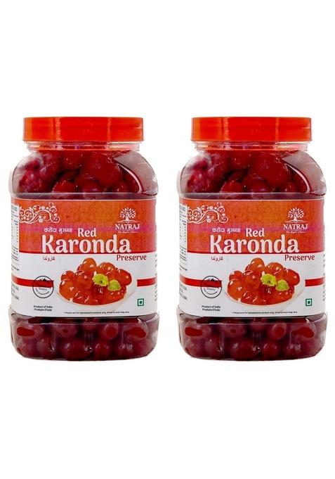 Natraj The Right Choice Candied Karonda Red Cherries |Glazed Cherry | Murabba Glazed |Ideal For Cakes Cookies Decoration Pack Of 2 X 800G Each 1600G