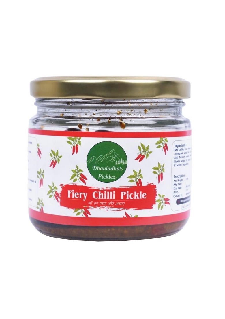 Dhauladhar Pickles 300G Homemade Traditional Fiery Chilli Pickle | 100 Vegetarian Tasty Ready To Eat No Added Preservatives And Chemical Free Jar
