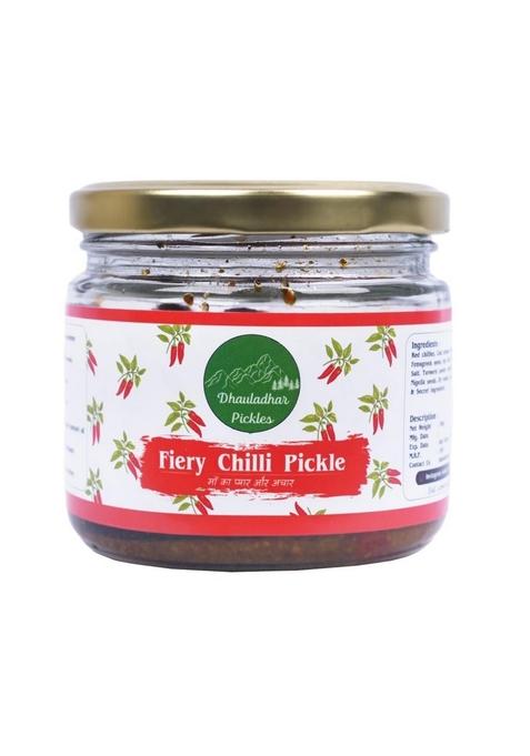 Dhauladhar Pickles 300G Homemade Traditional Fiery Chilli Pickle | 100 Vegetarian Tasty Ready To Eat No Added Preservatives And Chemical Free Jar