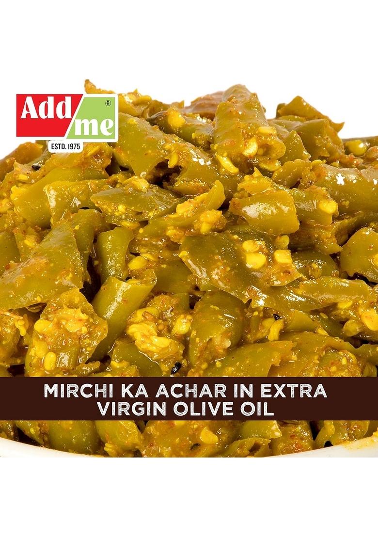 Add Me Home Made Green Chilli Pickles 500Gm Mango Pickle 500G In Extra Virgin Olive Oil Hari Mirch Mirchi Ka Achar Aam Each